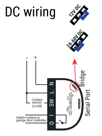 Shelly 1 DC wiring DC