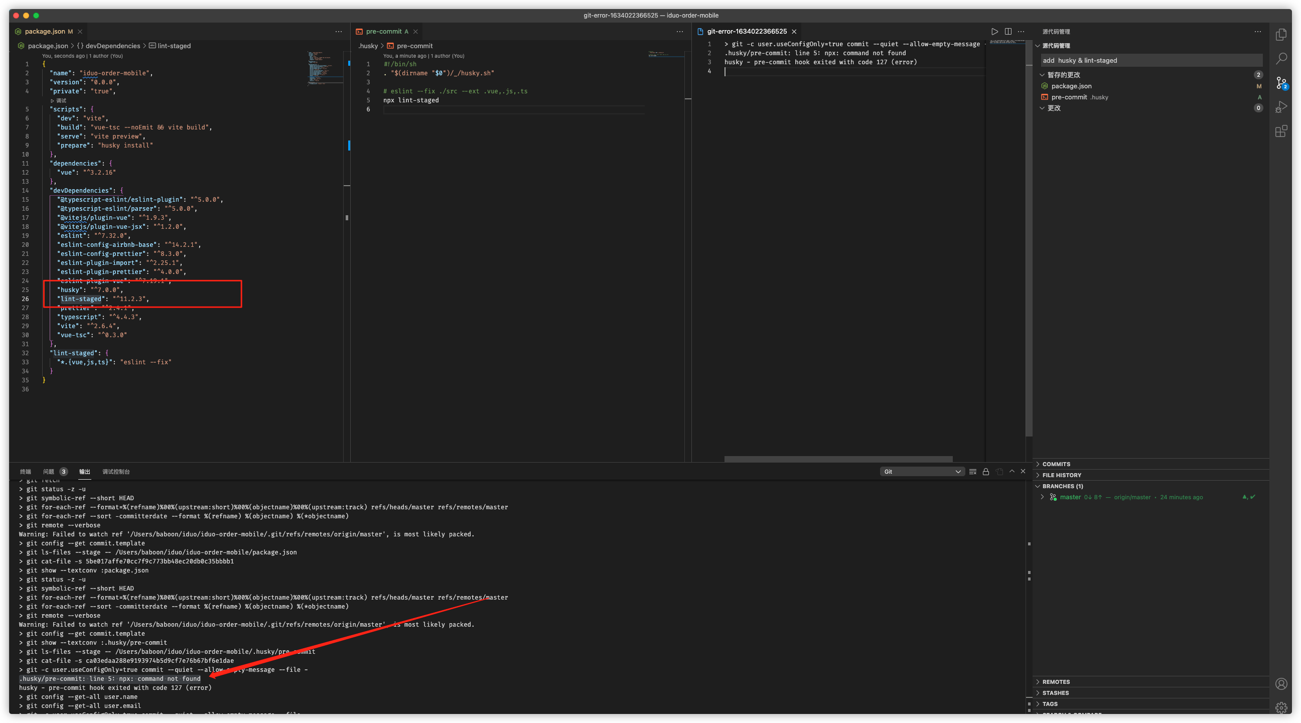 npx command not found · Issue 1058 · typicode/husky · GitHub
