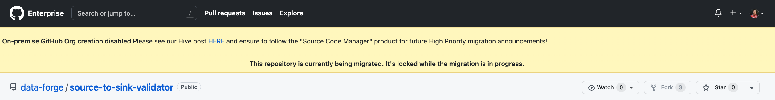 Migration to Github Enterprise Cloud - can't archive due to repo stuck ...