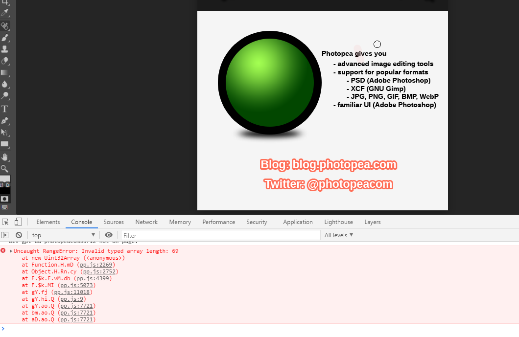 Quick mask + tools errors · Issue 2633 · photopea/photopea · GitHub
