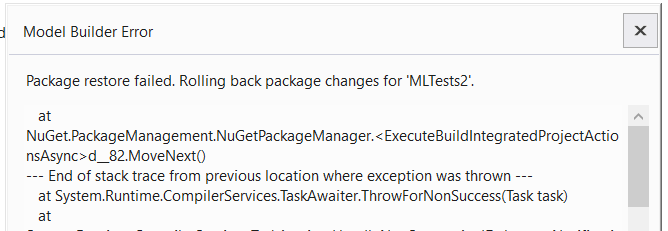 Error with Model Builder and ML.net 1.6.0 · Issue #5914 · dotnet ...