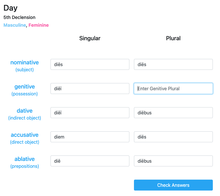 GitHub benjenkinsv95/latintablequiz Practice Latin declensions