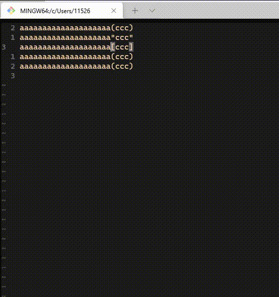 Direct lookup changes for matching braces · Issue 7557 · VSCodeVim/Vim