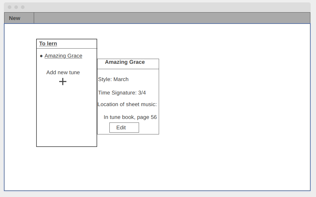 Displaying tune infomation