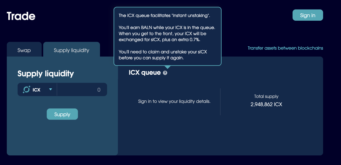 Update the ICX liquidity panel · Issue #1157 · balancednetwork/balanced ...