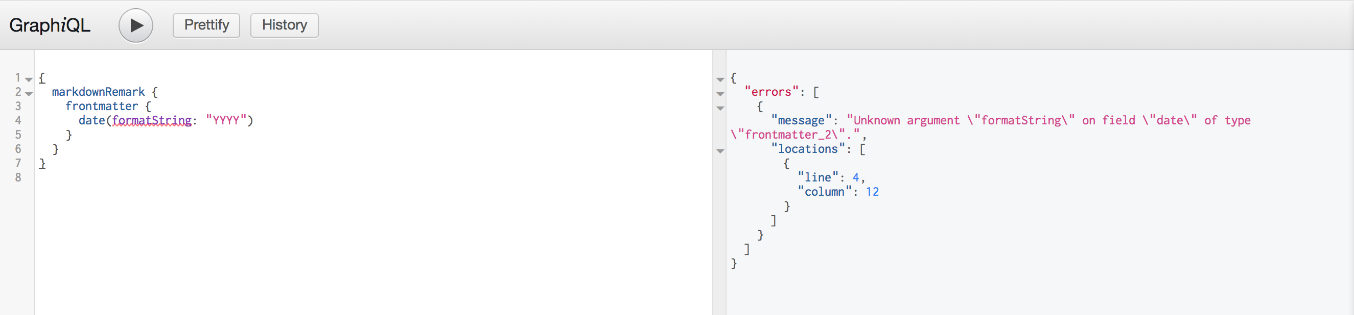 Unknown argument `formatString` · Issue 1567 · gatsbyjs/gatsby · GitHub