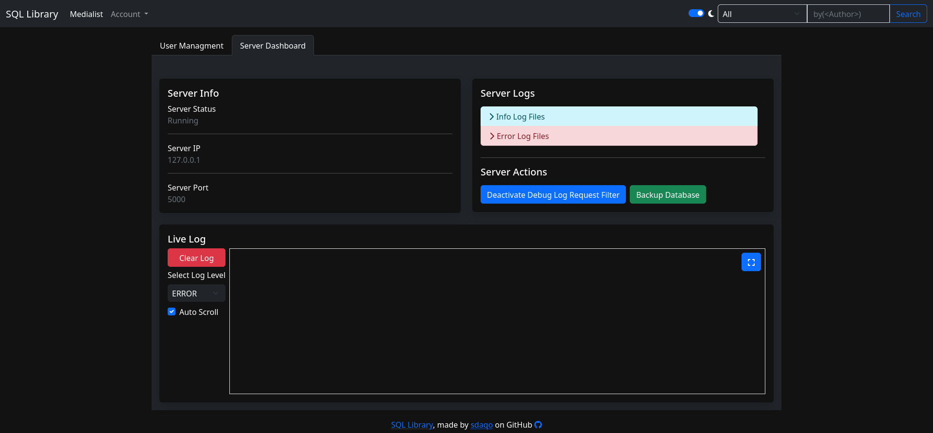 Screenshot 2022-12-26 at 13-32-18 Server Dashboard - SQL Library