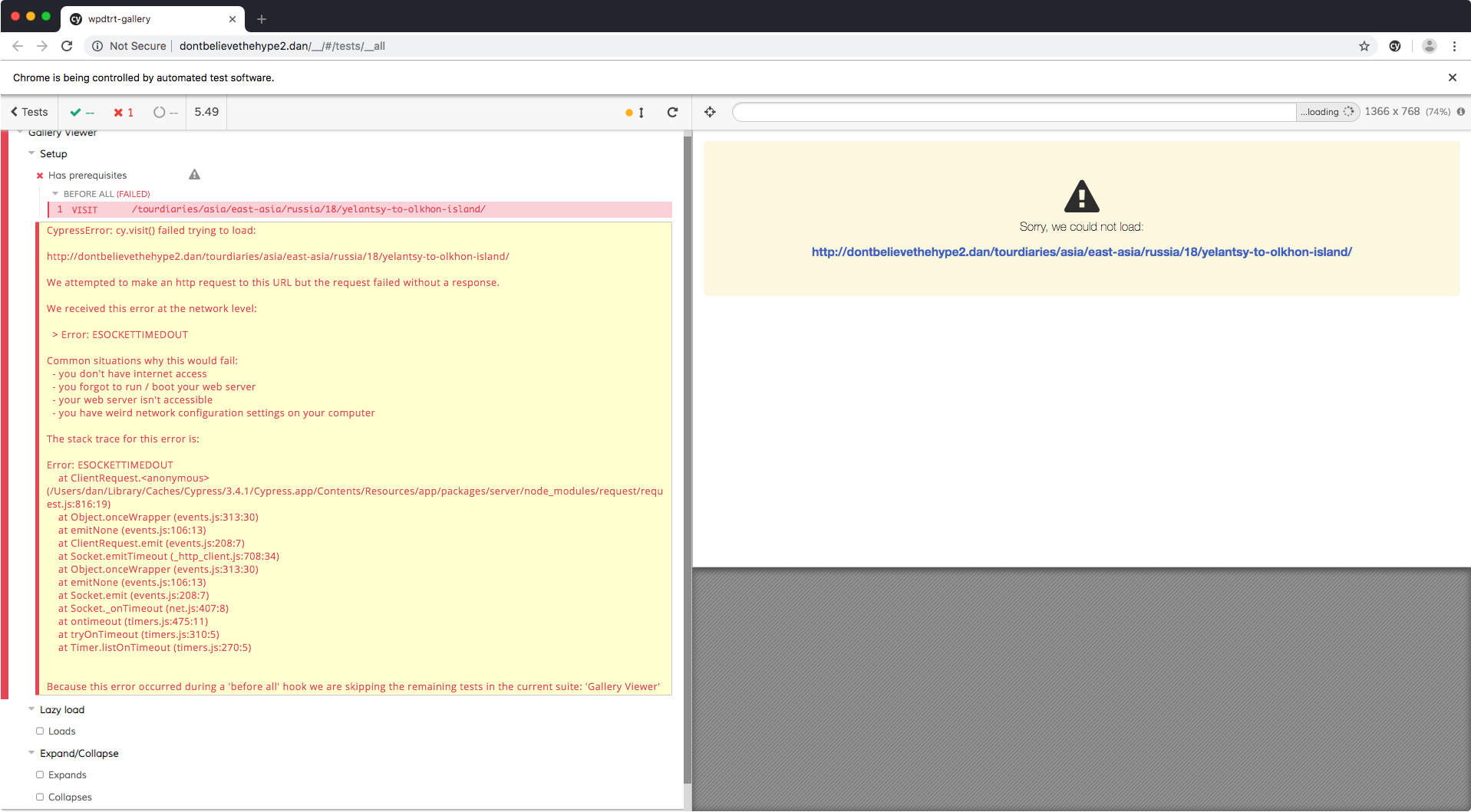 cypress-wordpress-mamp-pro-error
