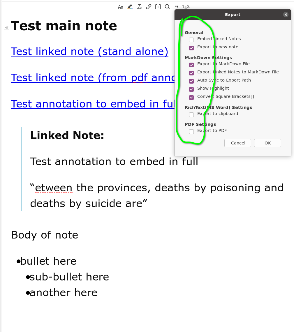 [Feature] Improve documentation for exporting notes for bidirectional