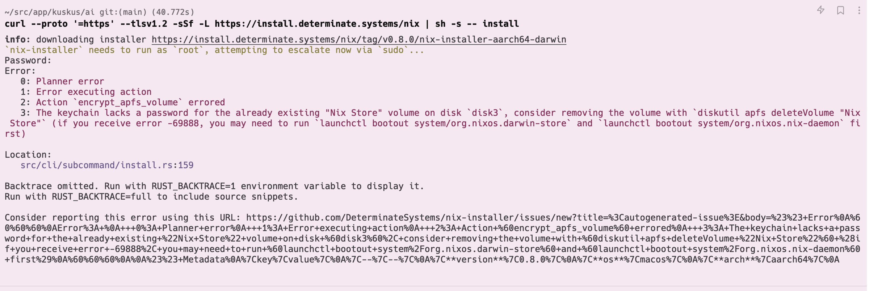 Can't install nix issue · Issue #447 · DeterminateSystems/nix-installer ...