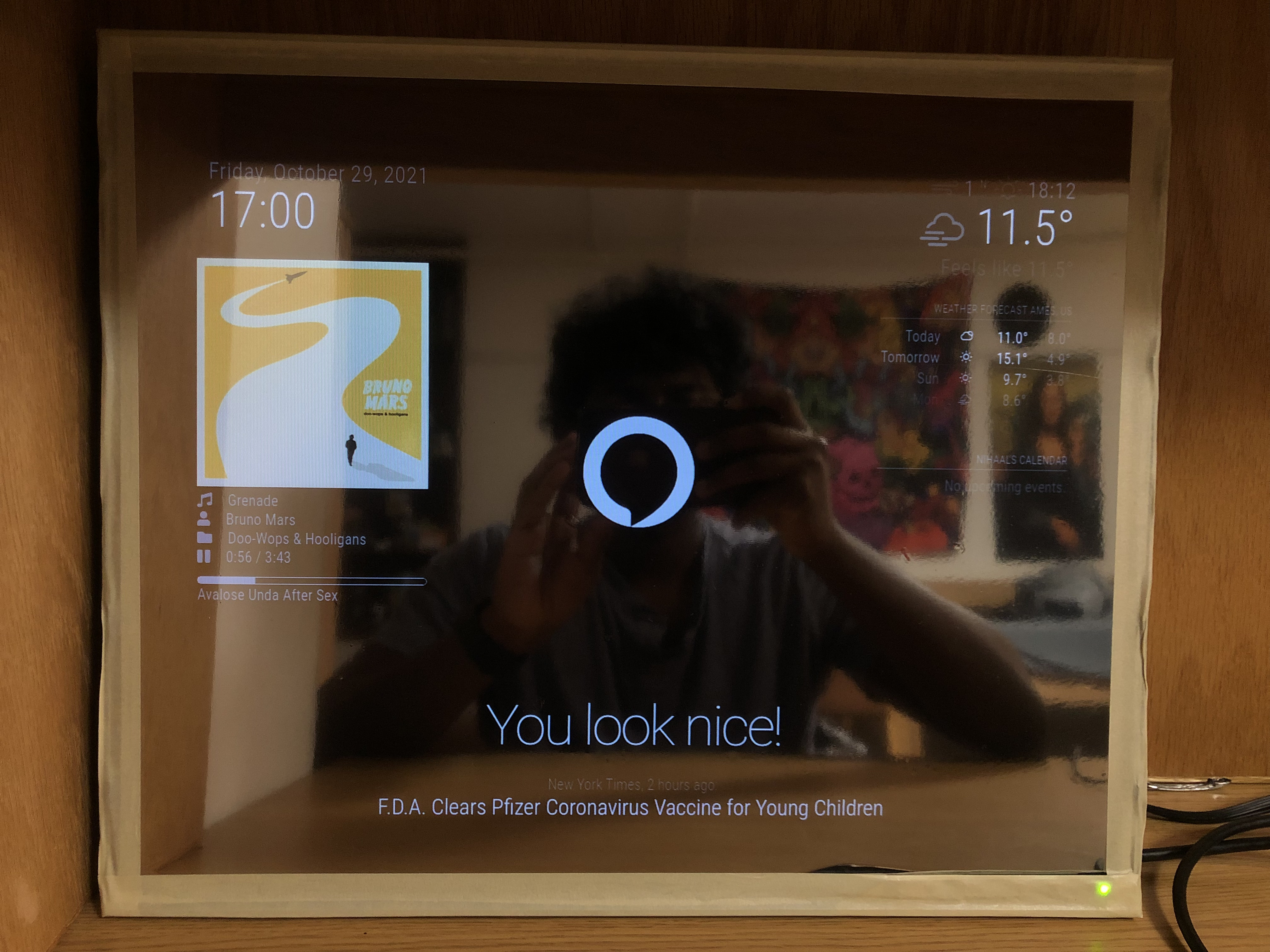 GitHub - nihaal1/Magic-Mirror: Smart mirror designed and developed to ...