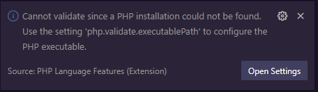 cant find php.exe · Issue #2110 · bmewburn/vscode-intelephense · GitHub