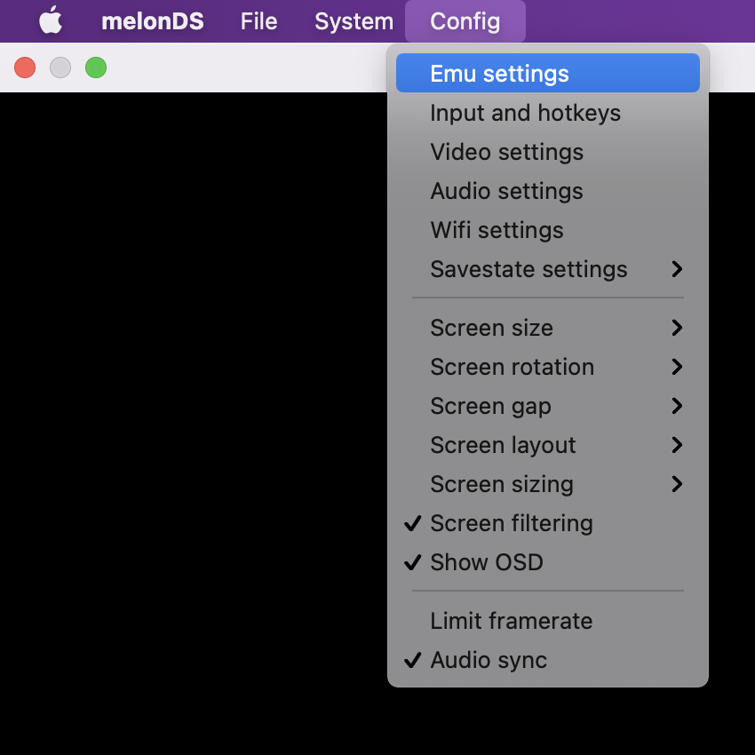 Emu settings are missing in melonDS 0.9.2 · Issue 1077 · melonDSemu/melonDS · GitHub