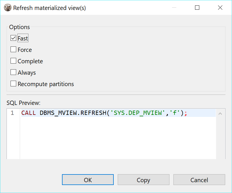 Oracle: materialized view enhancements · Issue #5186 · dbeaver/dbeaver ...