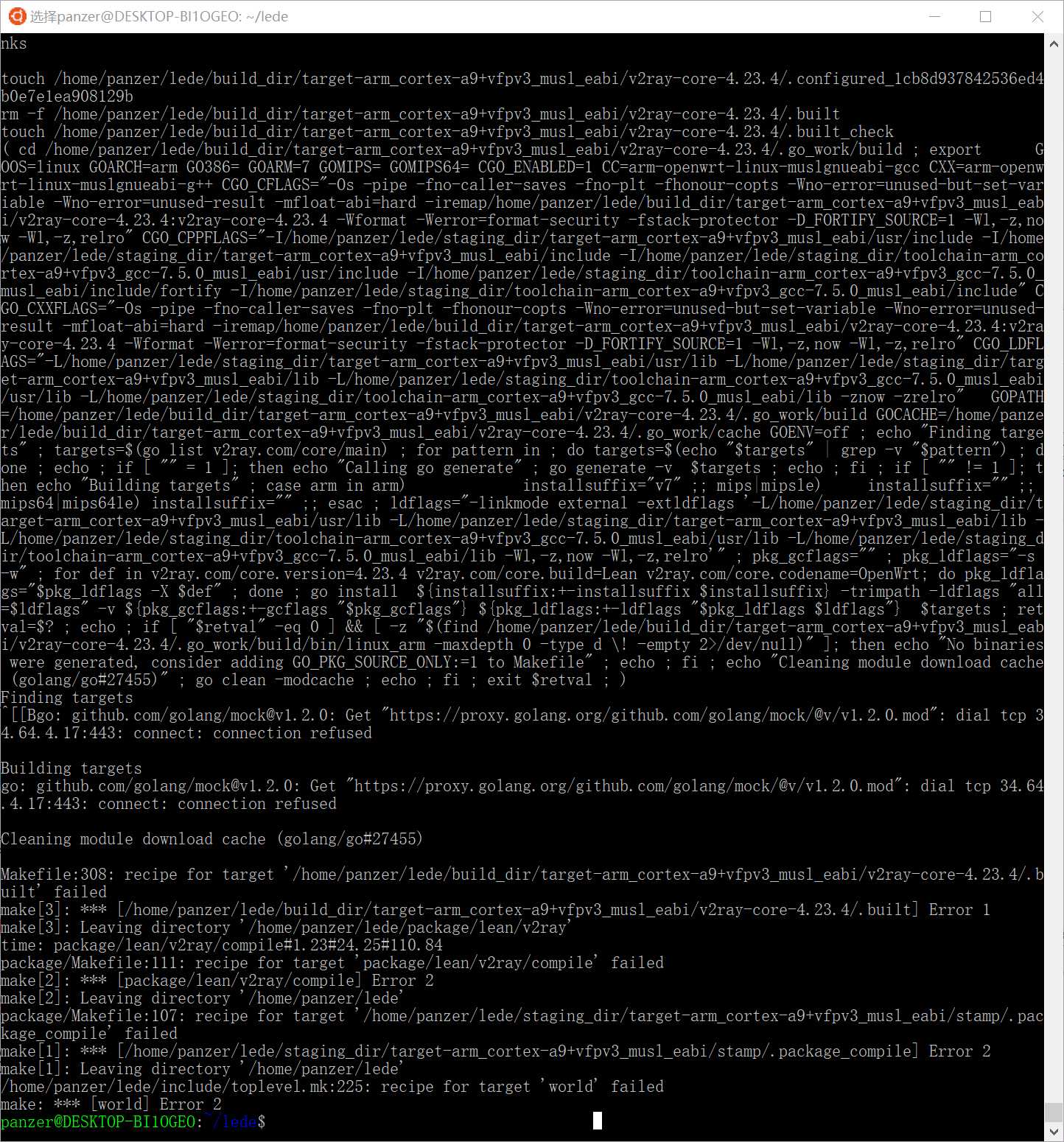 最新代码在v2ray编译错误，menuconfig去掉后编译成功 · Issue #4736 · coolsnowwolf/lede · GitHub