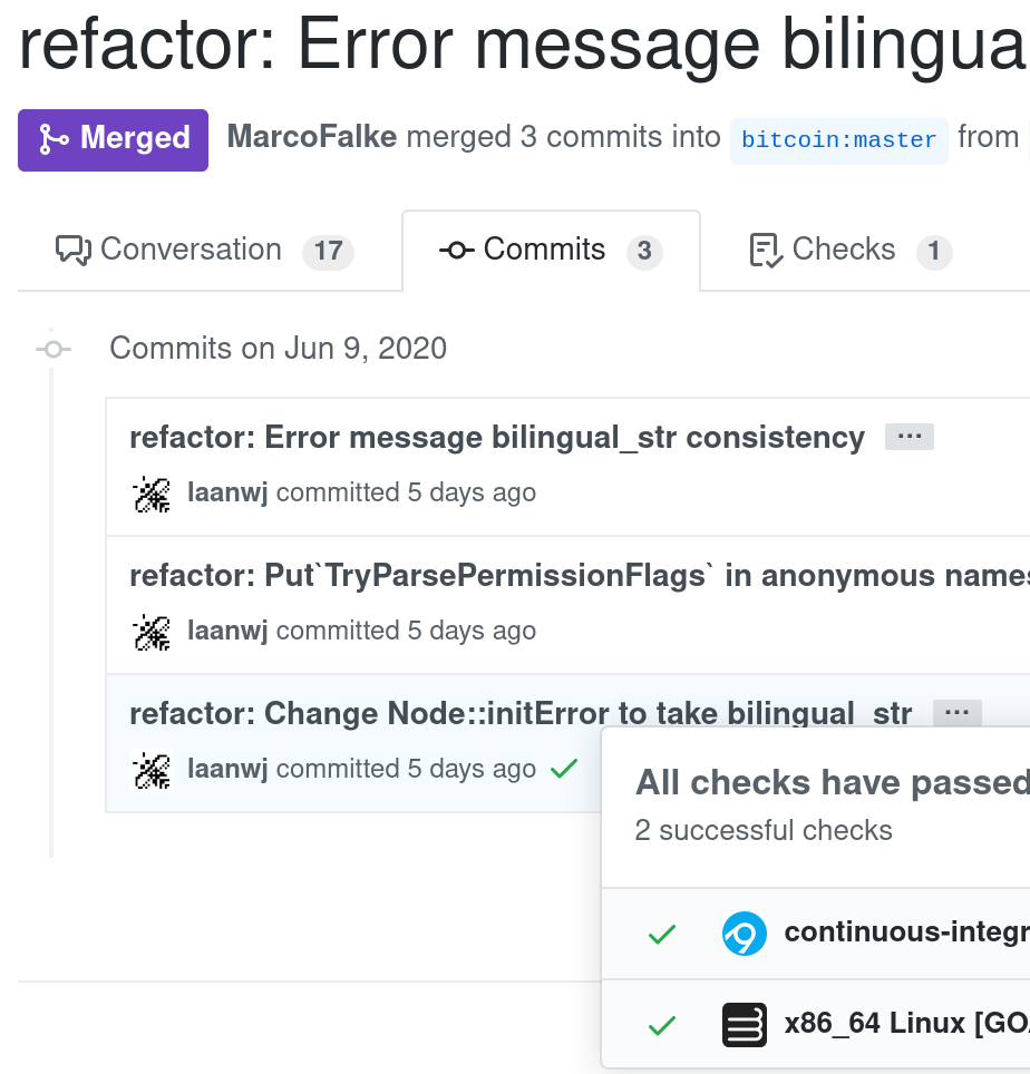 Screenshot_2020-06-10 refactor Error message bilingual_str consistency by laanwj · Pull Request #19176 · bitcoin bitcoin