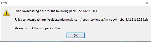 Error while installing Modpack · Issue #360 · xJon/The-1.12.2-Pack · GitHub