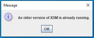 Getting error message which opening XDM 