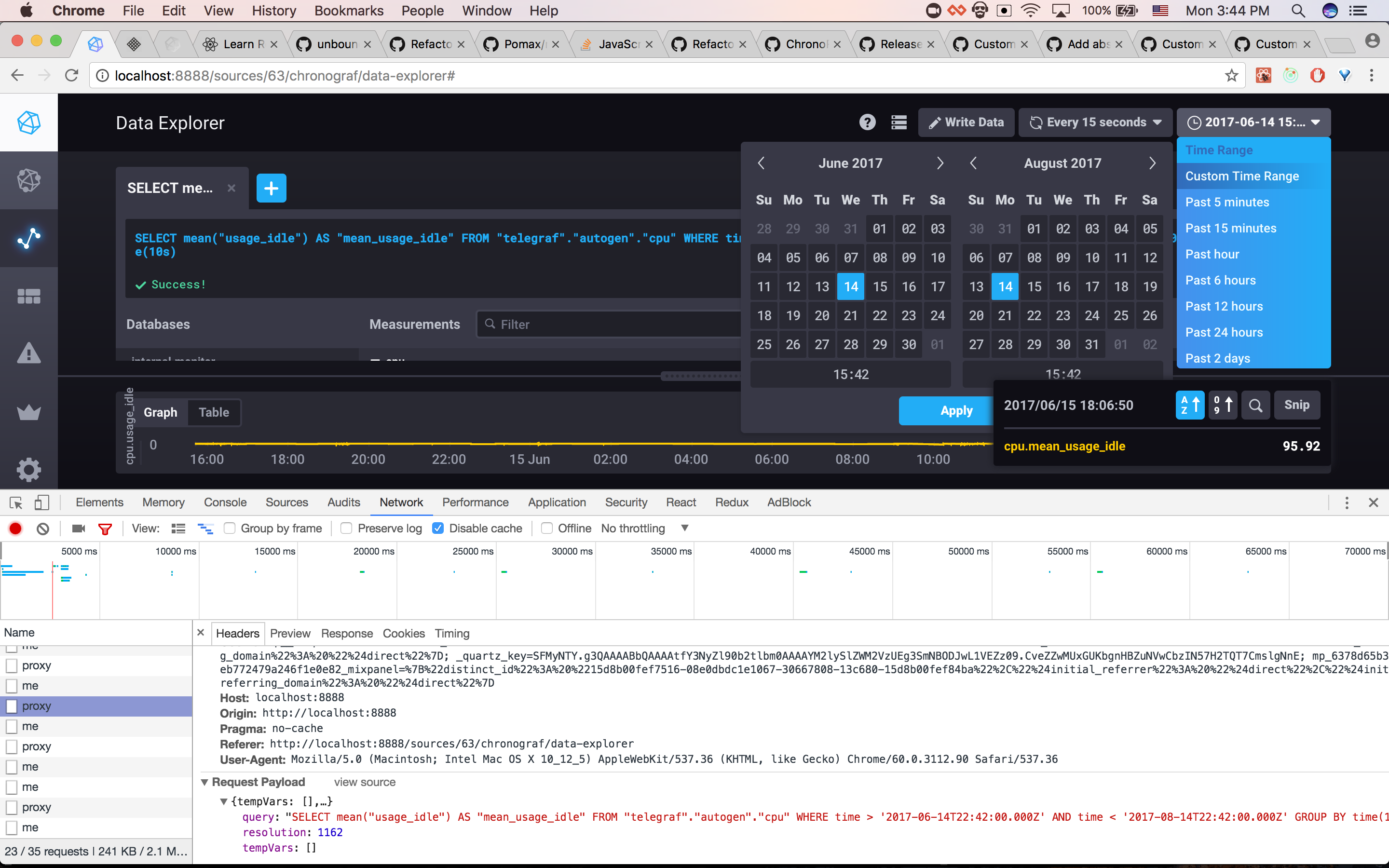 Long custom time range + small group by interval = broken graph xaxes