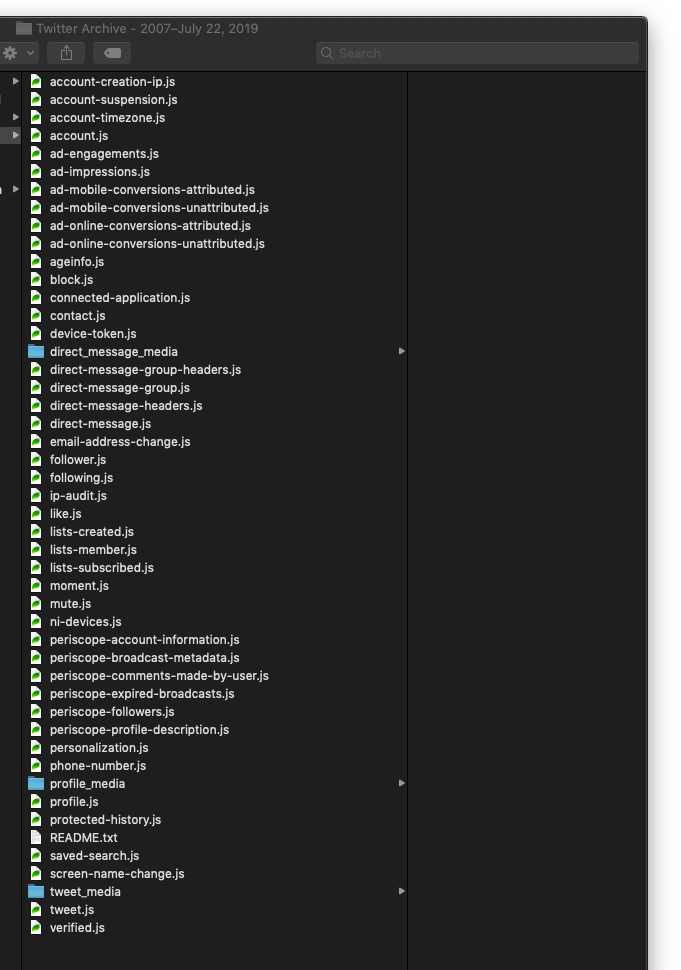 twitter archive download comes as JSON and not CSV. · Issue #1 ·  fellipec/YuriTweetDeleter · GitHub