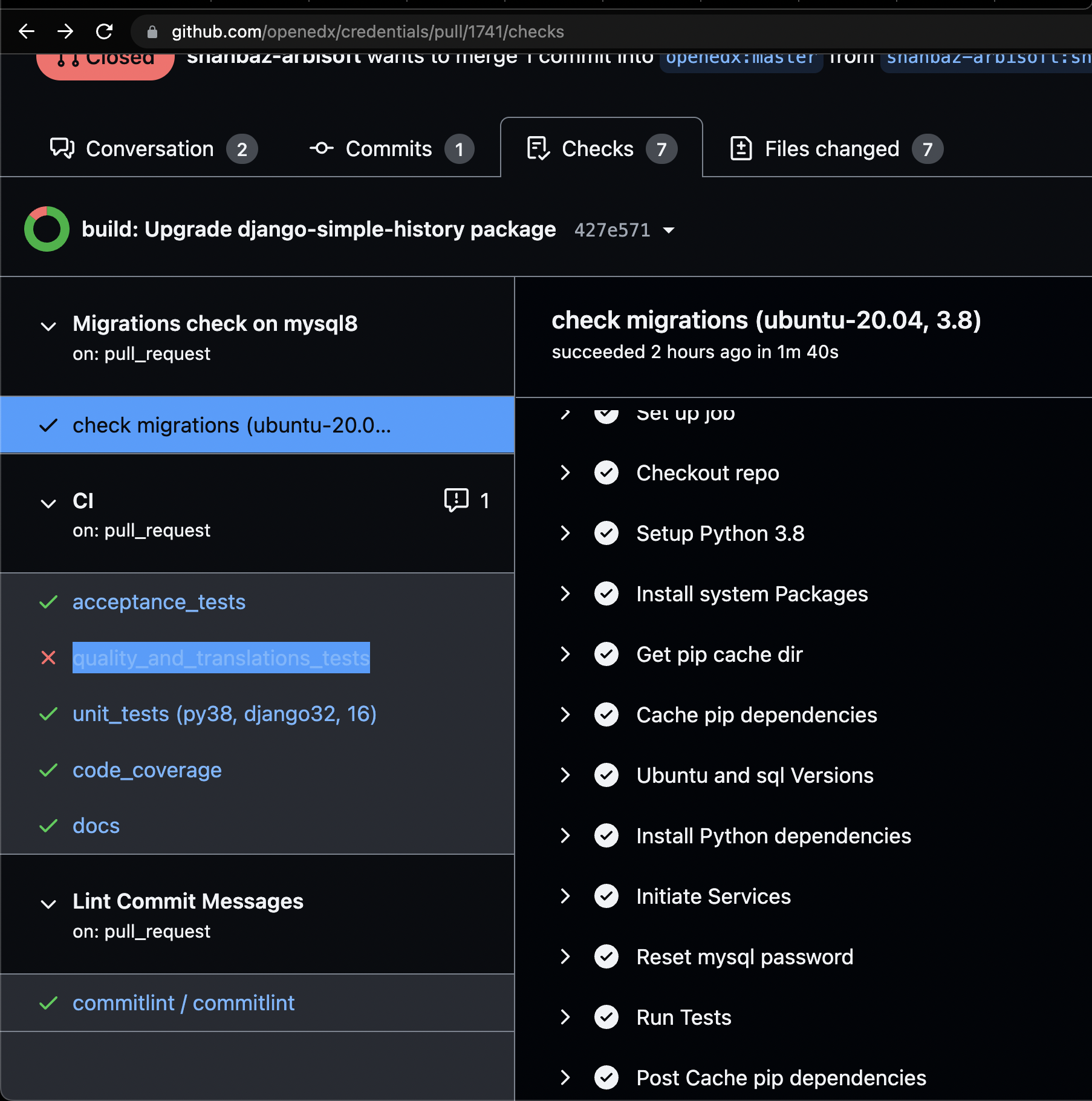 Searching for _Why_ Checks Failed · community · Discussion #31238 · GitHub