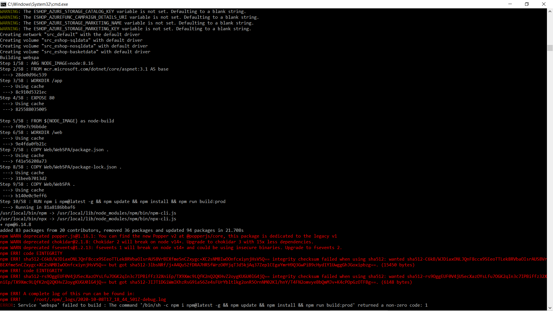 webspa container does not build when running `docker-compose up · Issue ...