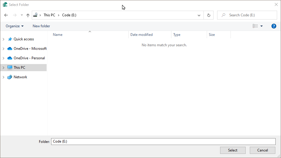 Import New Database Project - Unable to save in root directory · Issue ...
