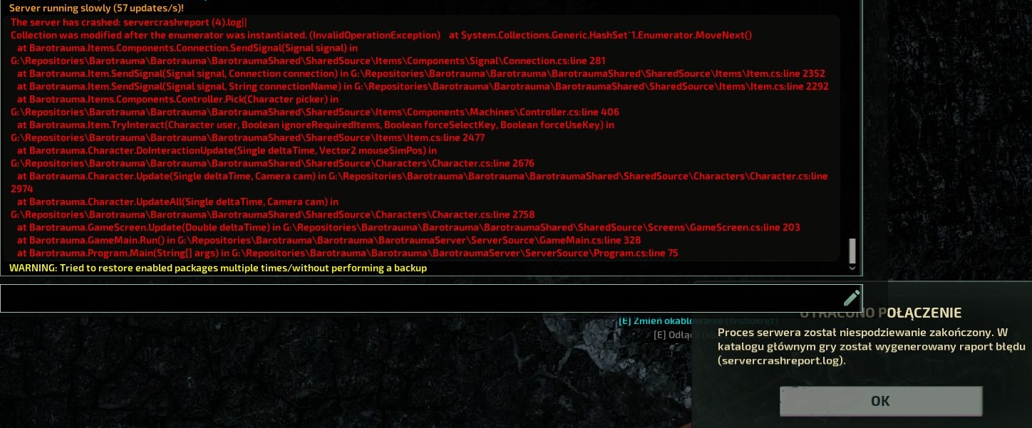 Explosives crashes server · Issue 9745 · FakeFishGames/Barotrauma · GitHub