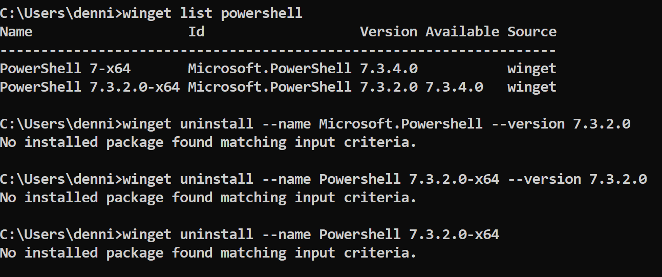winget tries to install new powershell but the version is already