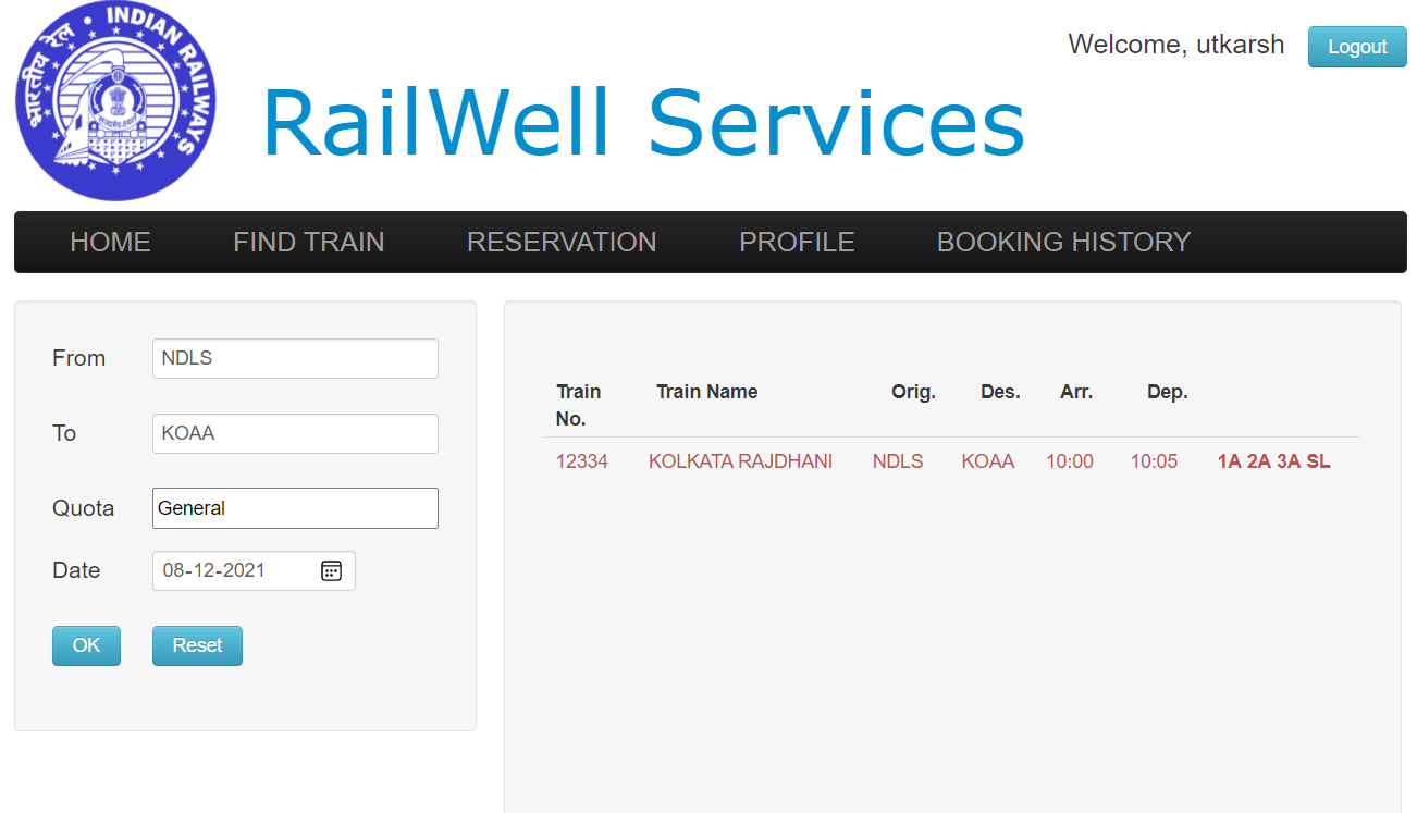 GitHub - utkxxrsh/Railwell-Railway-Reservation-System