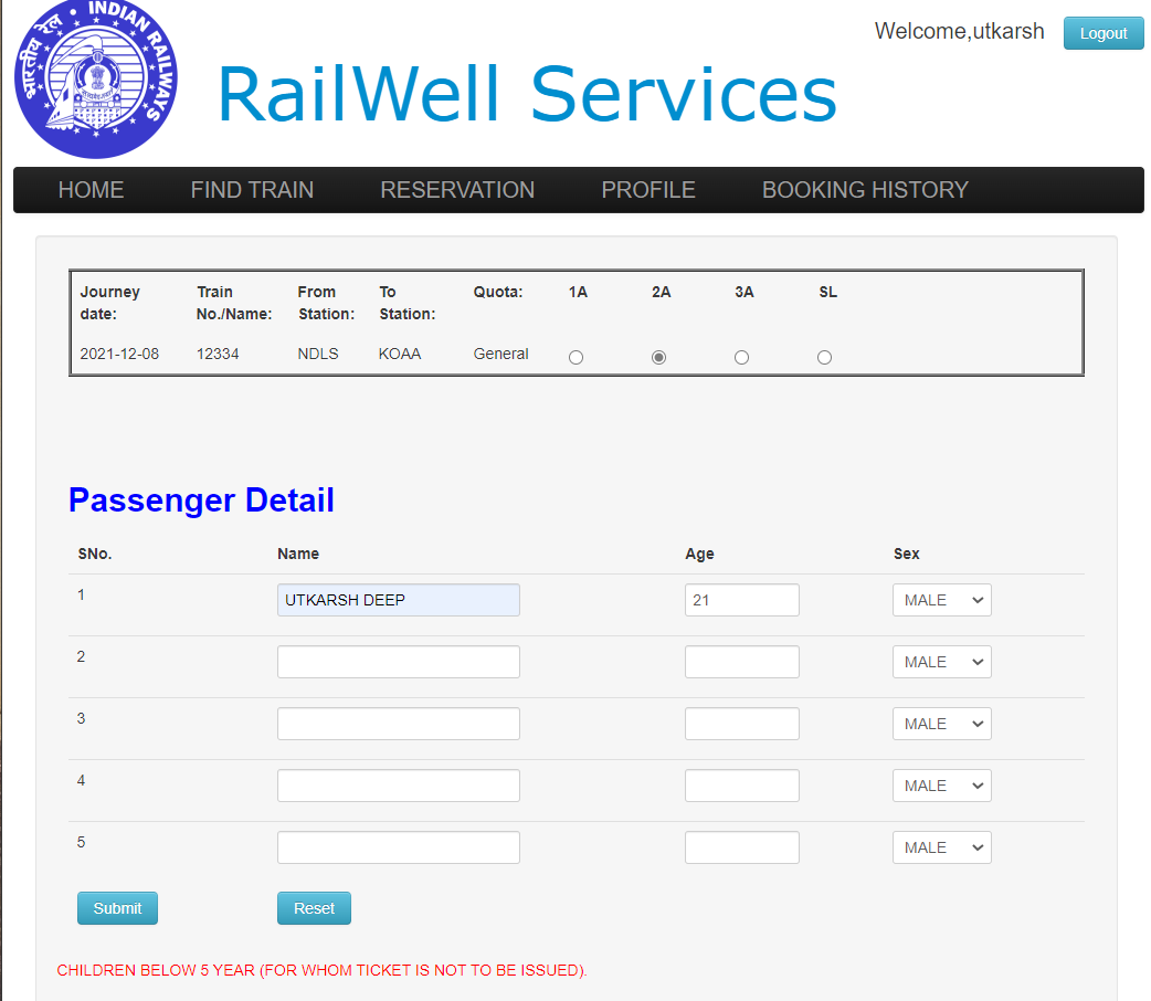 GitHub - utkxxrsh/Railwell-Railway-Reservation-System