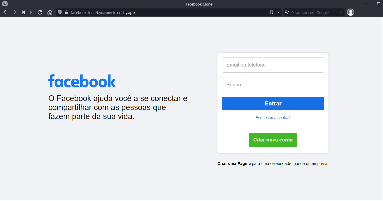 GitHub - davismelo/FacebookClone-ReactJS: Clone do facebook feito em ...