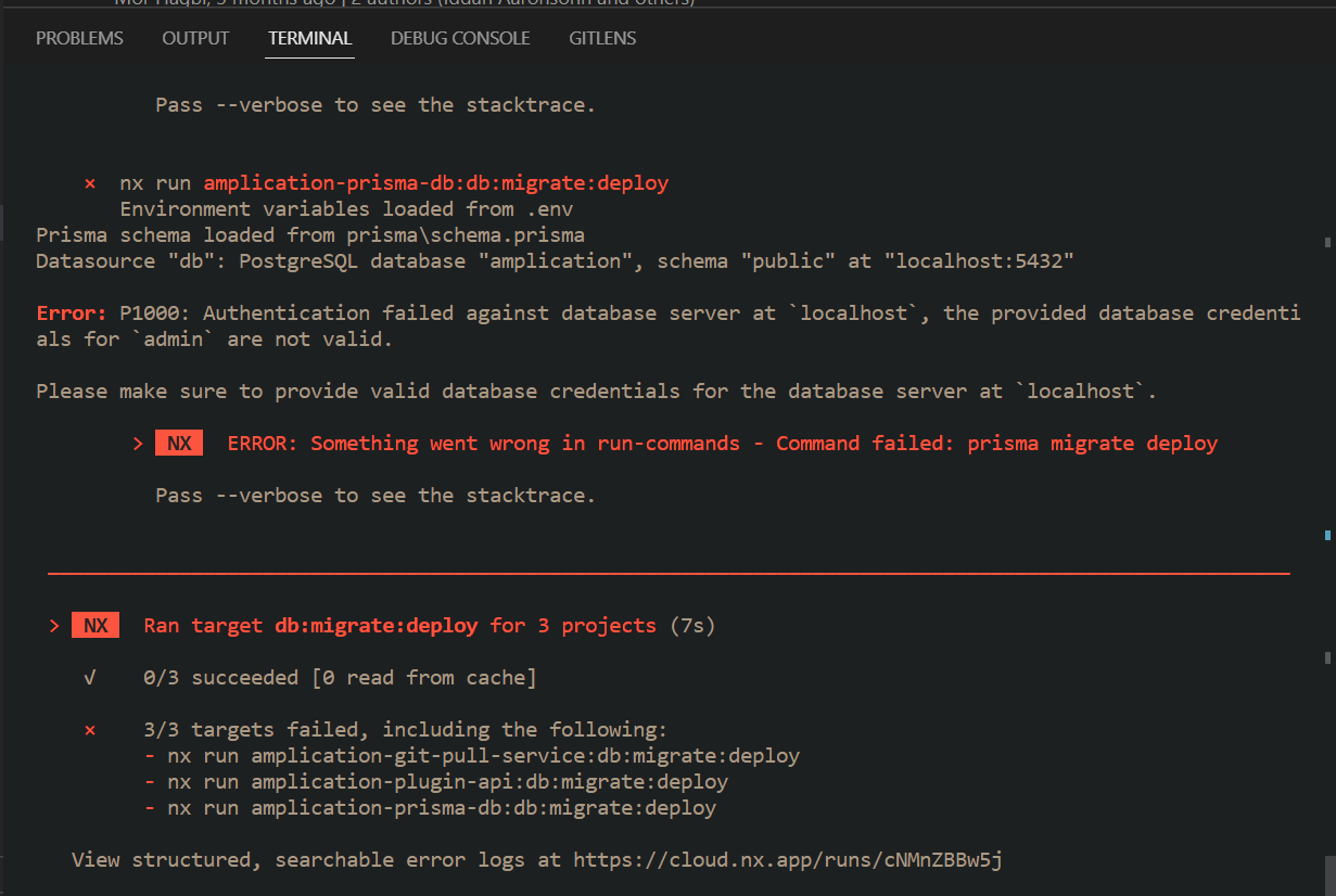 🐛 Bug Report: Local development environment print errors on startup ...