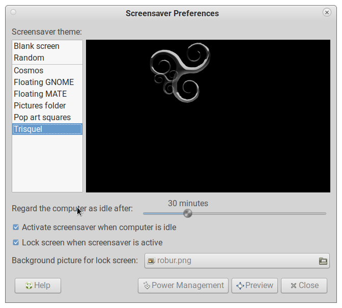 Lock screen Add a text and links to Screensaver Preferences, and