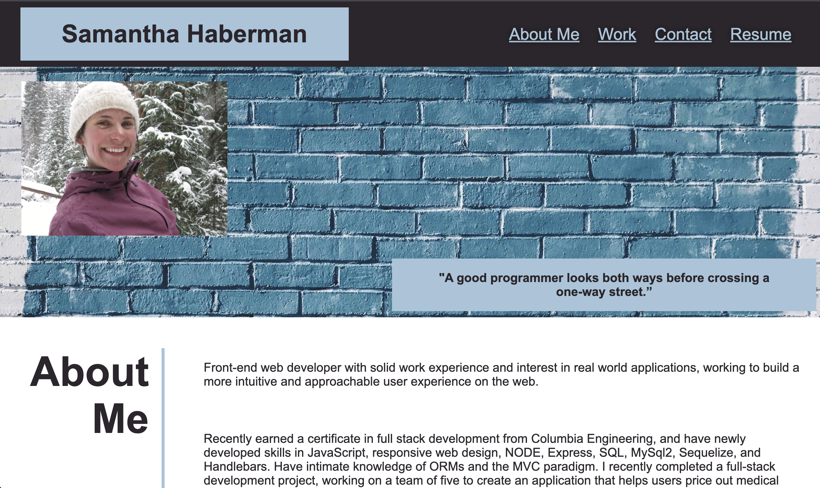 Screen Shot of Website