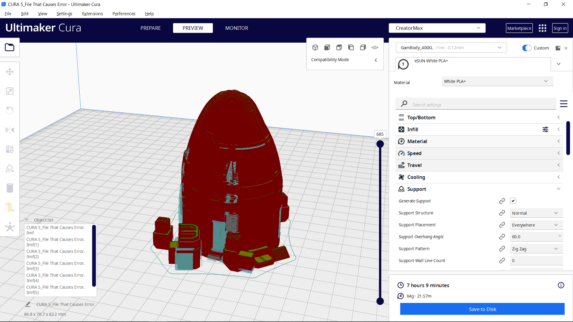 Slicing Failed Error · Issue #12591 · Ultimaker/Cura · GitHub