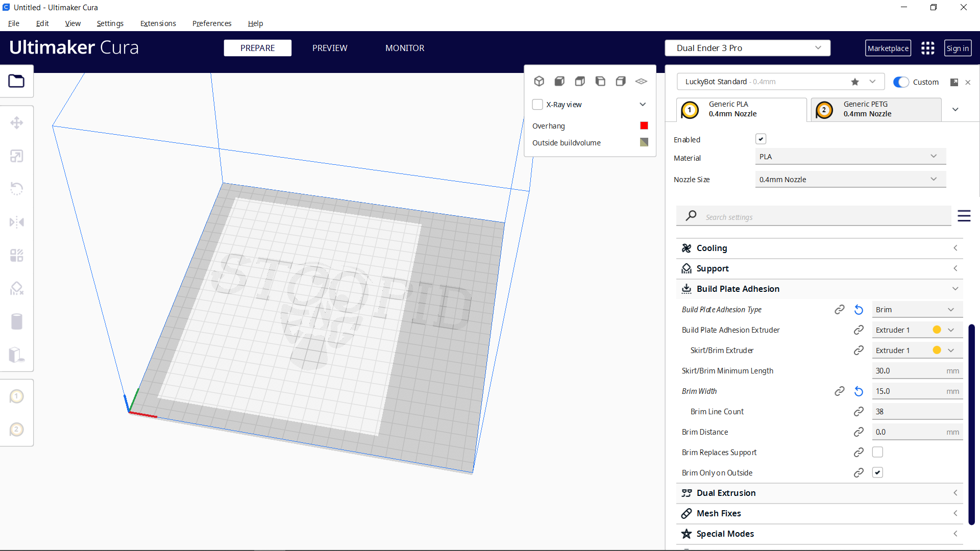 Disallowed areas vs build plate adhesion · Issue #13400 · Ultimaker ...