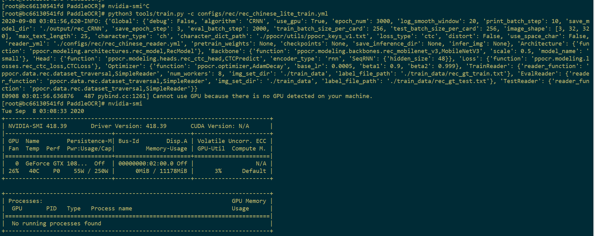 GPU训练中文语料失败 · Issue #685 · PaddlePaddle/PaddleOCR · GitHub