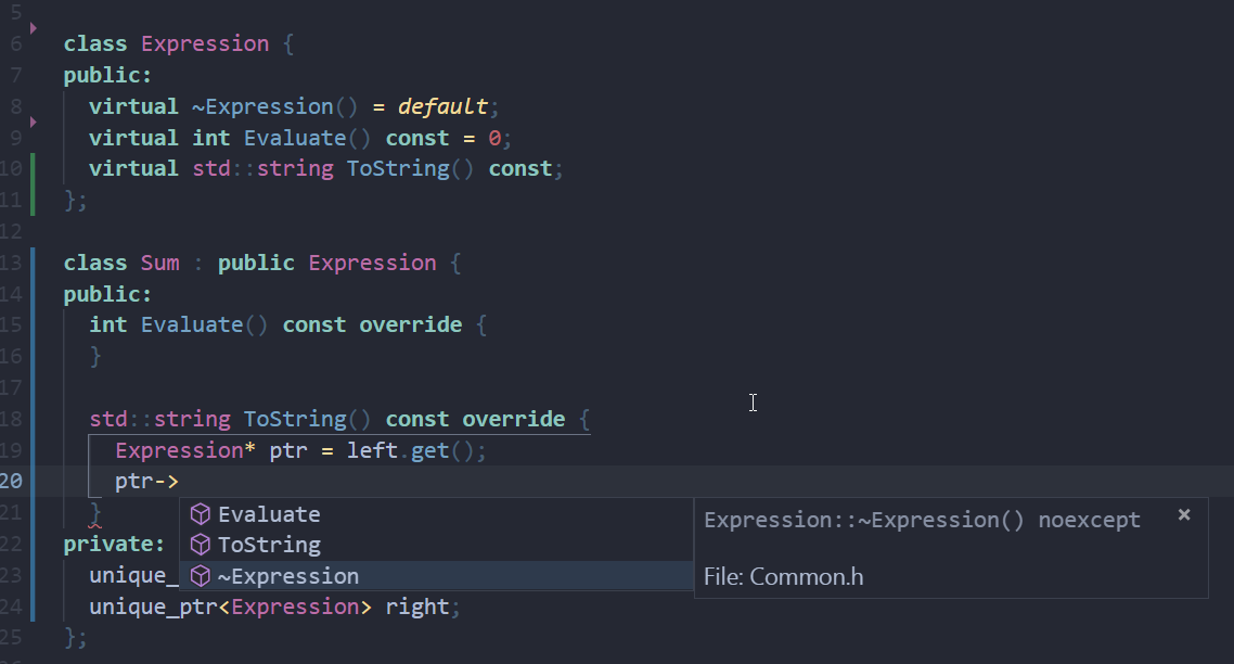 No method hints provided when using smart pointers · Issue #3930 ...