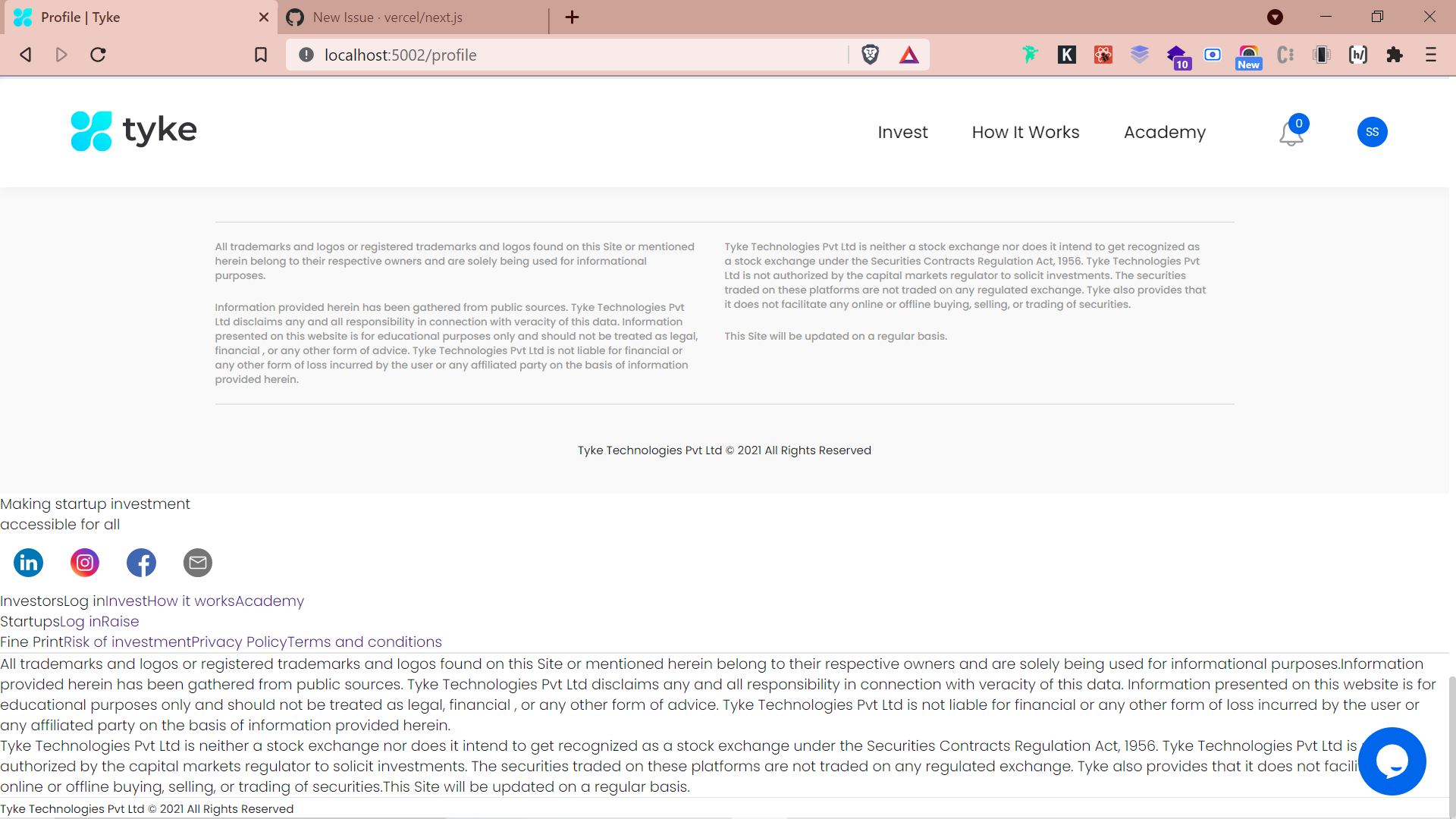 Sometimes, next is rendering an extra div (footer, in this case ...