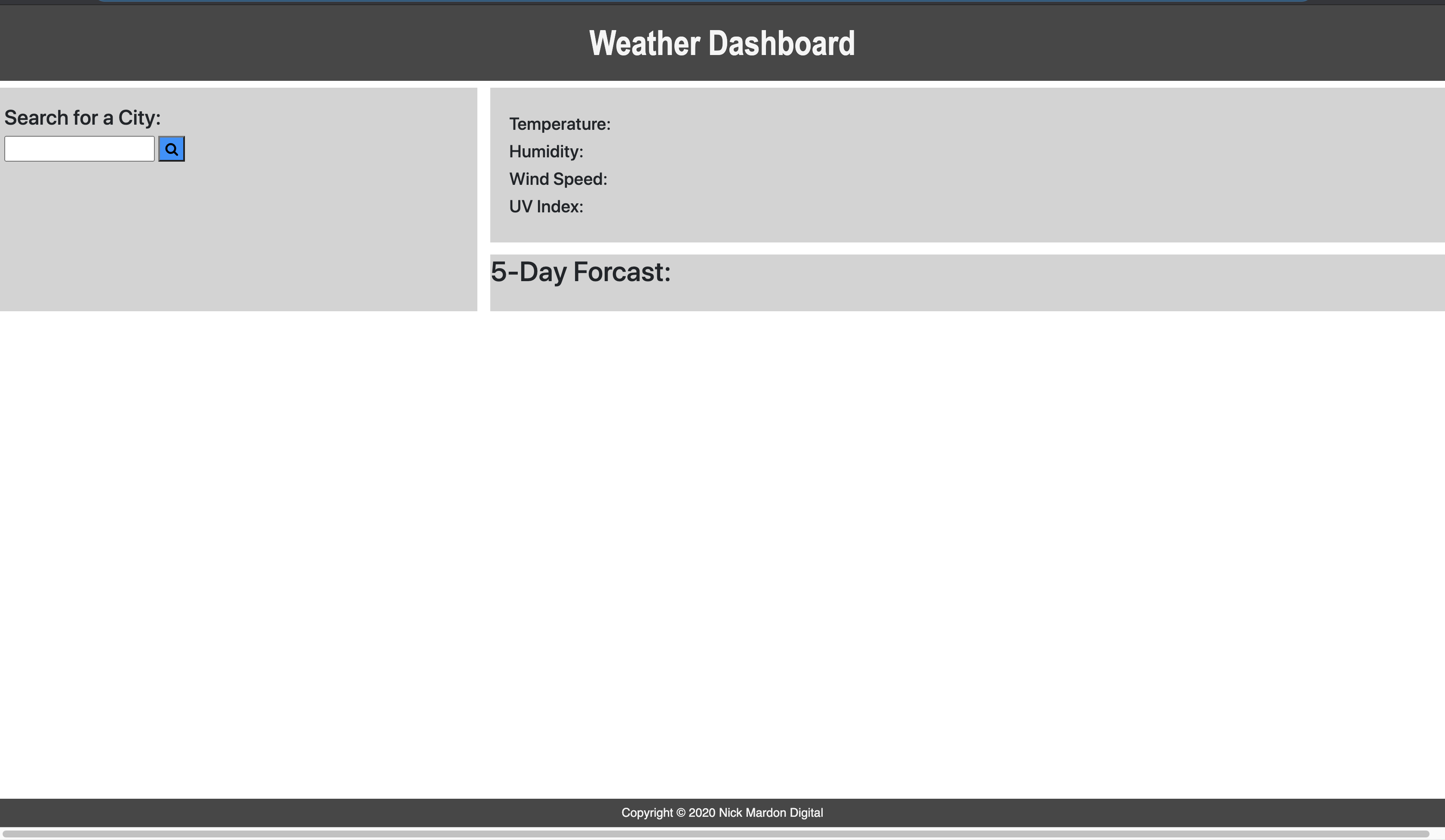 GitHub - NickMardon/Weather-Dashboard-App