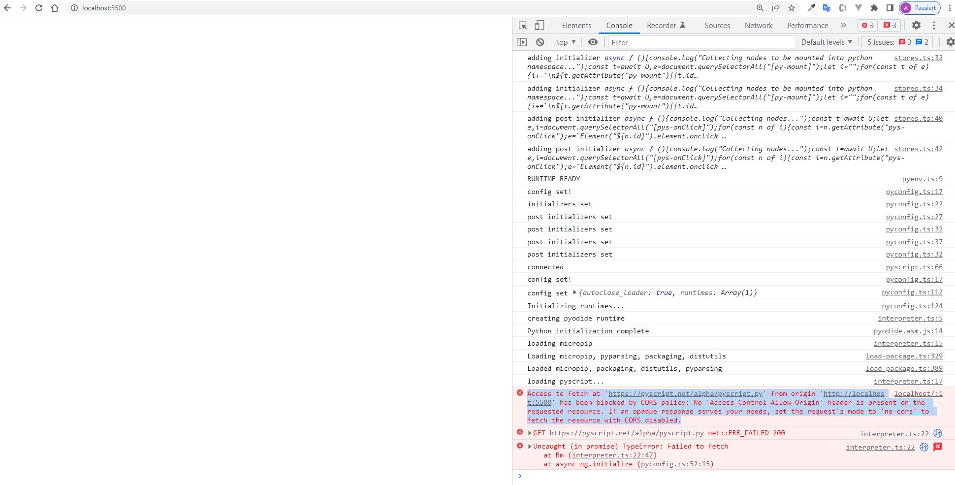 [BUG] New Cors Issue when loading pyscript.js (?) · Issue #360 ...