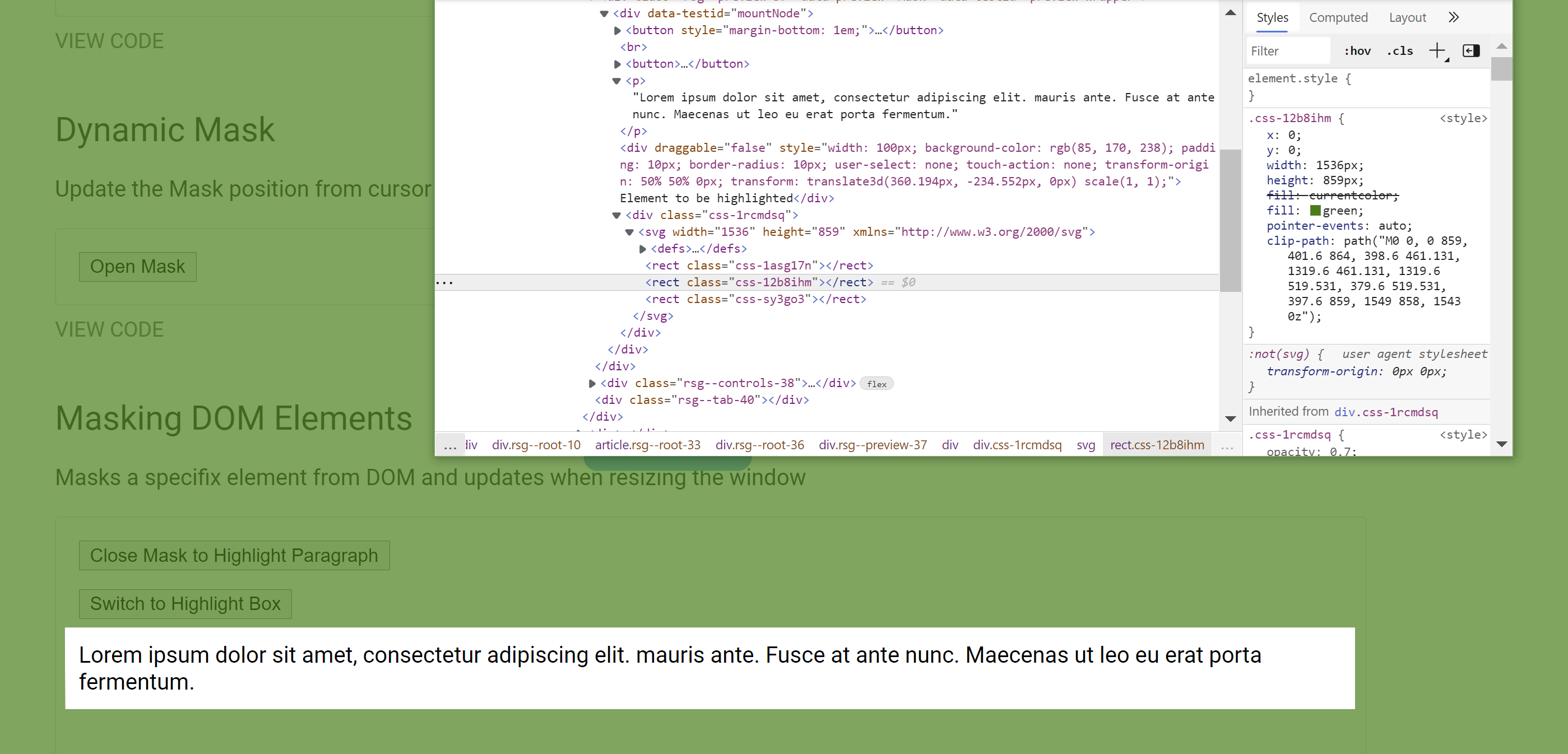 Masking DOM Elements doesn't work on Safari, Chrome · Issue #369 ...