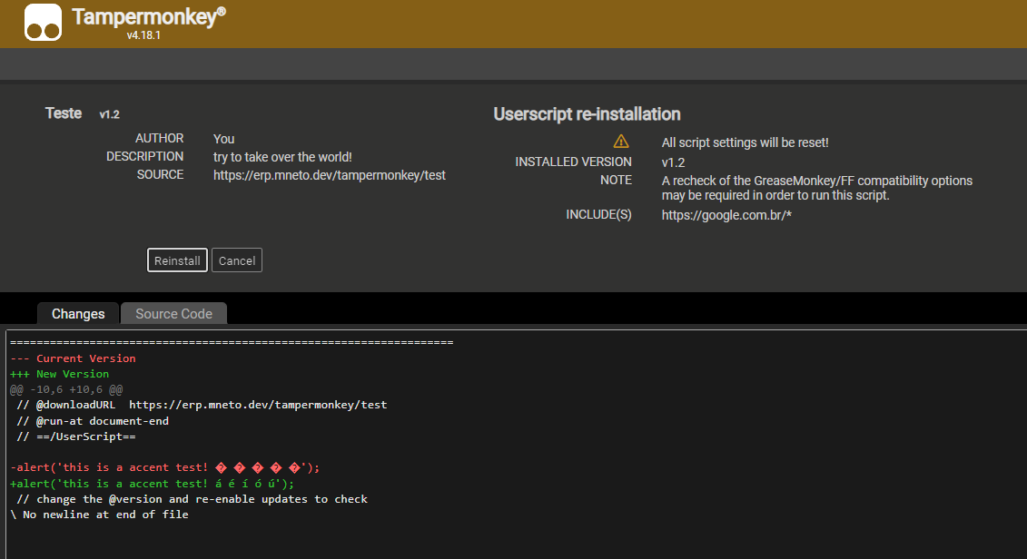 Encoding Bug on Update · Issue 1665 · Tampermonkey/tampermonkey · GitHub