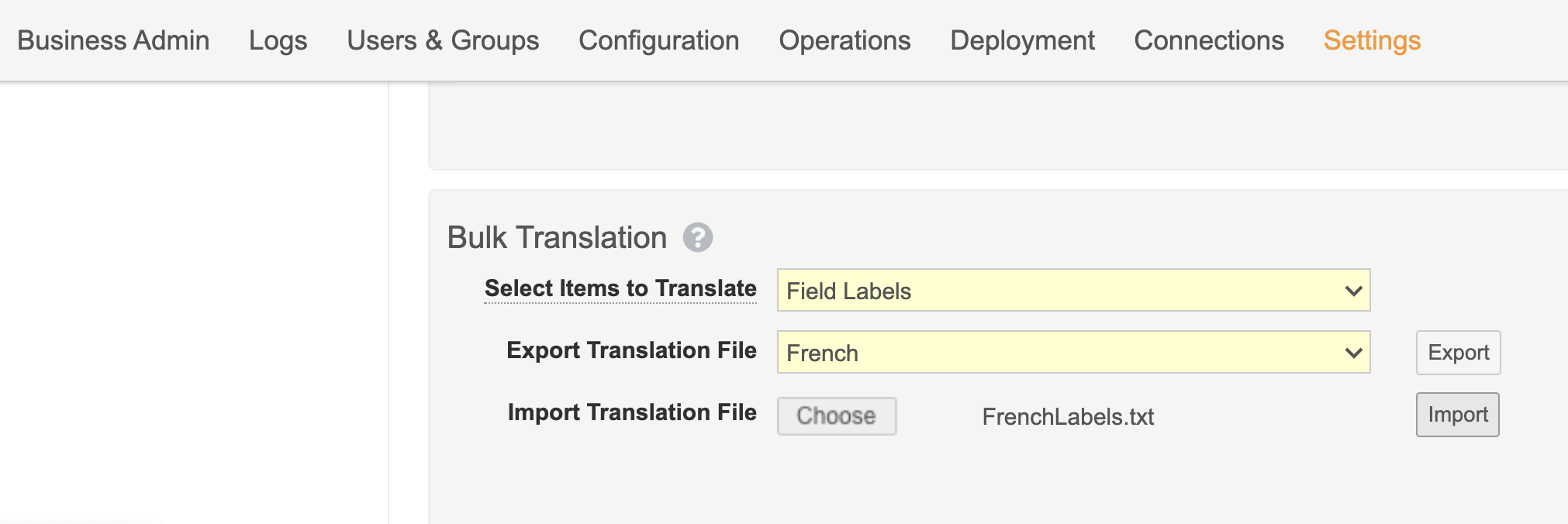 Import Translations