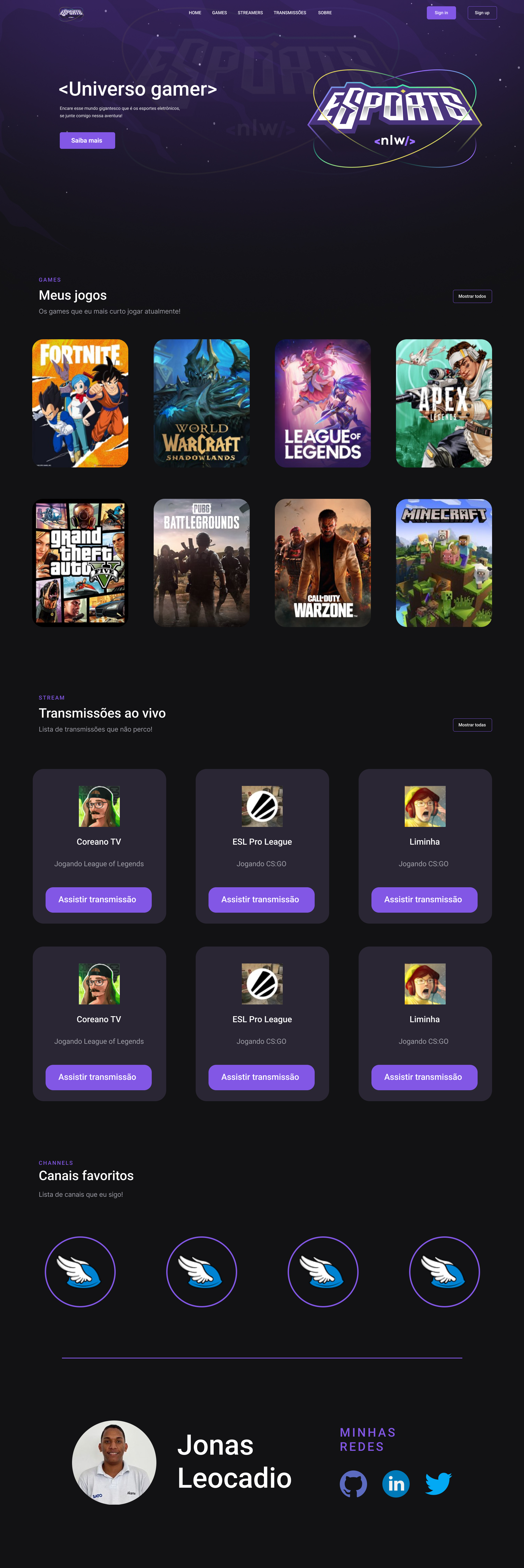 GitHub - Jonassx/Projeto-NLWeSports