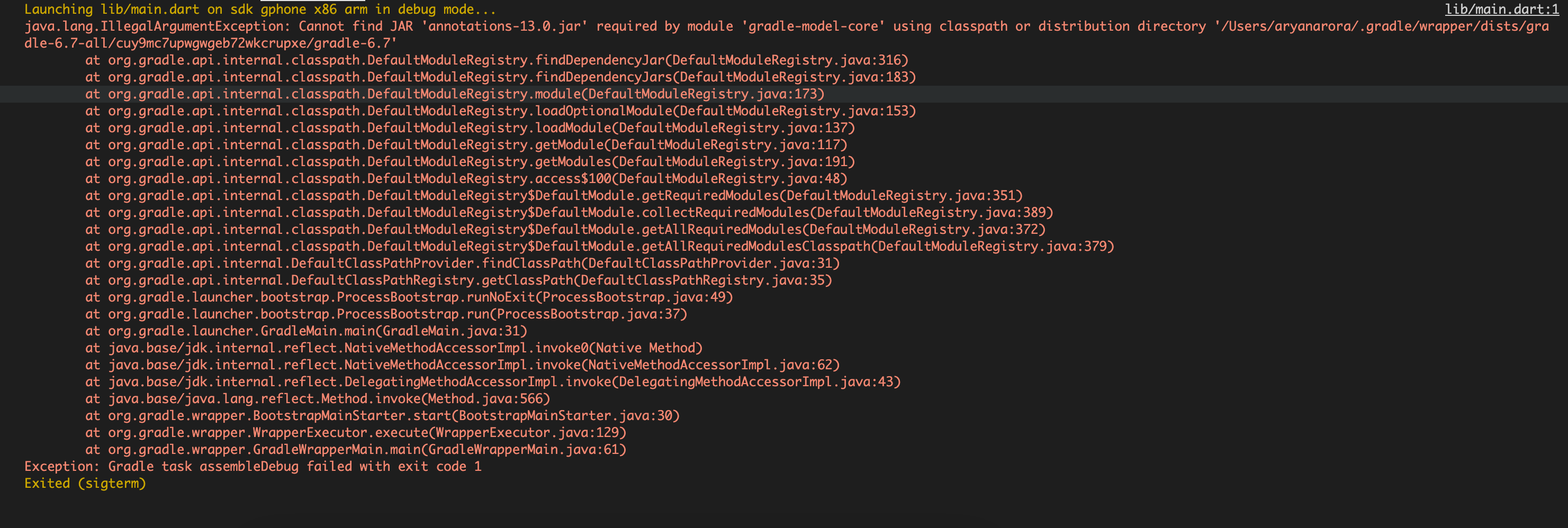 Flutter Application not running · Issue #89120 · flutter/flutter · GitHub