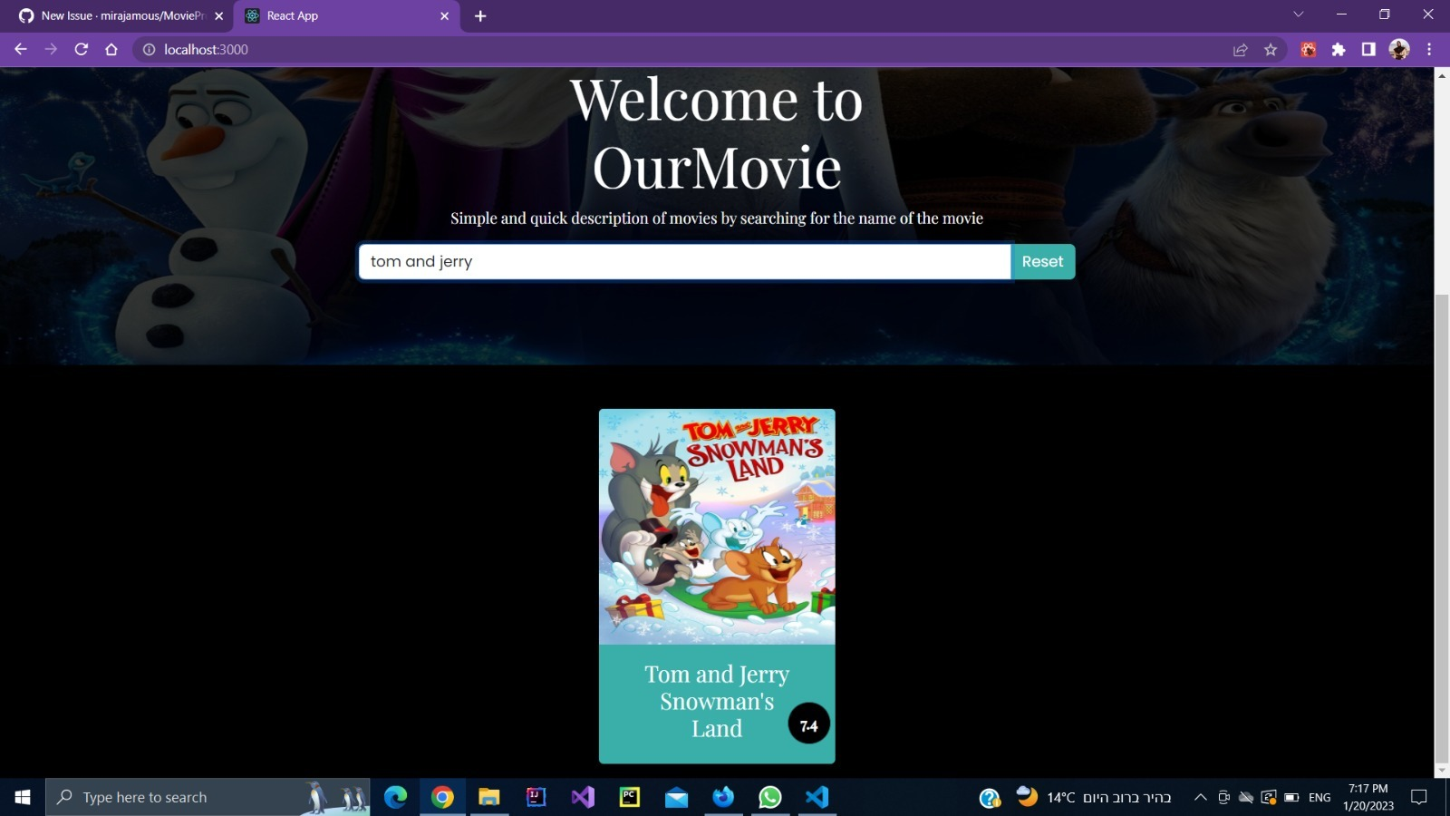 GitHub - mirajamous/MovieProjectReact