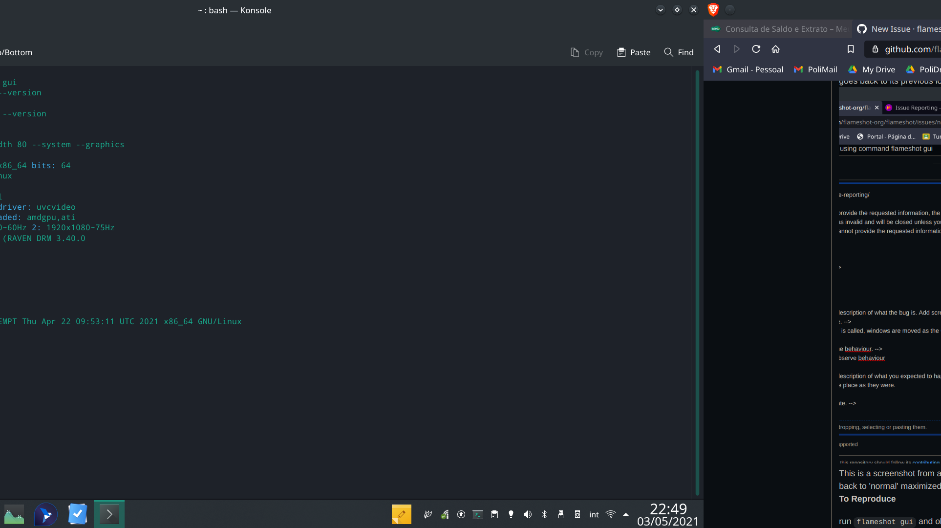 Windows move when using command flameshot gui · Issue 1605 · flameshot