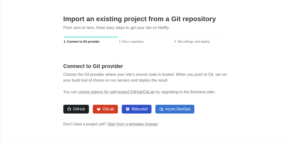 netlify-import-project